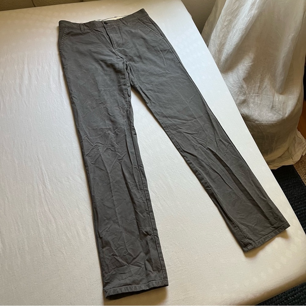 APOLIS grey slim straight leg cropped‎ pants